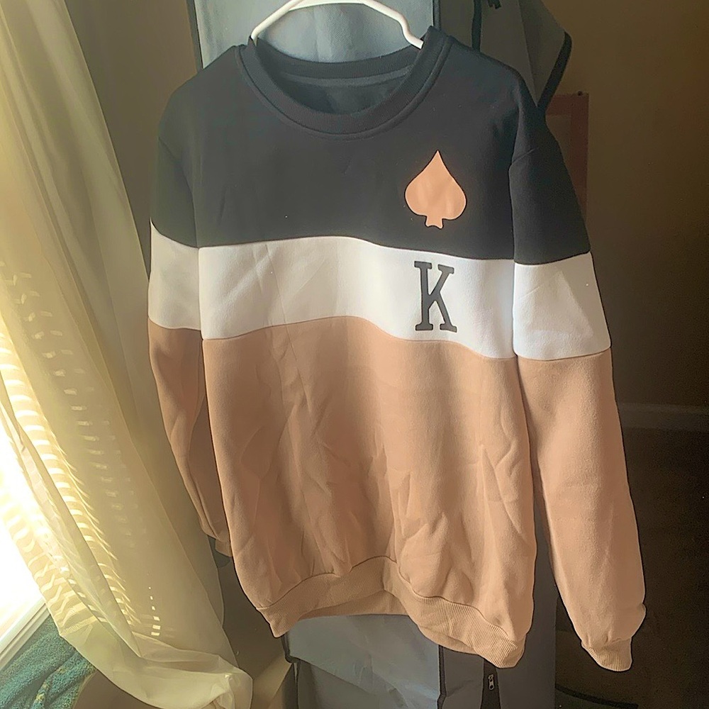 Colorblock Sweatshirt with Spade and K Design
